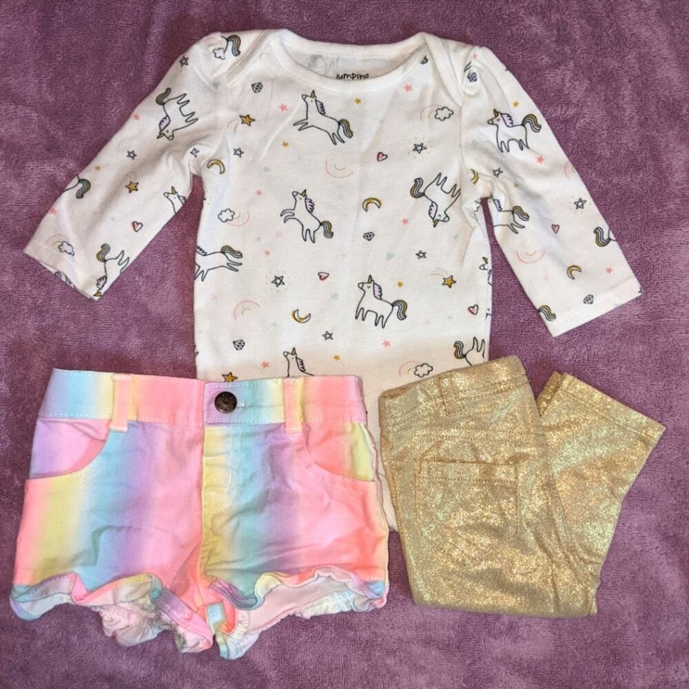 Jumping Beans Garanimals Mythical Unicorn Bundle 3-6 Months